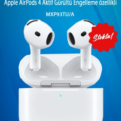 Airpods 4 Aktif Gürültü Engelleme Özellikli Bluetooth Kulak İçi Kulaklık MXP93TU/A