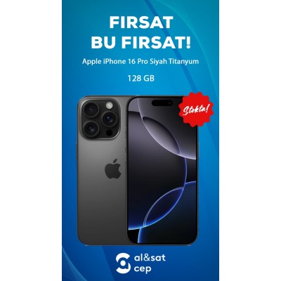 APPLE iPhone 16 Pro 128 GB Akıllı Telefon Siyah Titanium MTUV3TU/A